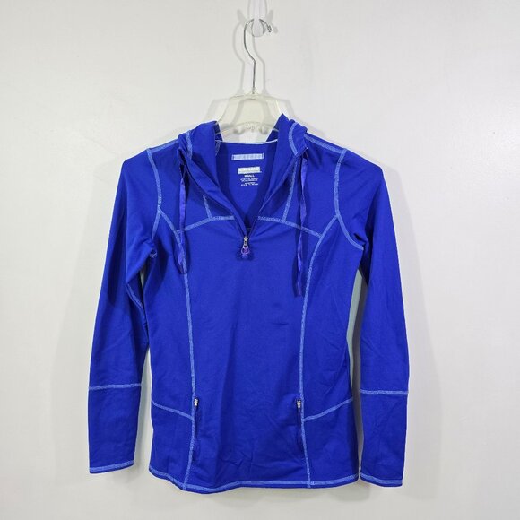 Kirklands Tops - Kirkland Performance Hoodie Small Blue Stretch Zip Activewear Top